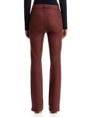 Frame The Reboot High Rise Coated Bootcut Jeans in Currant