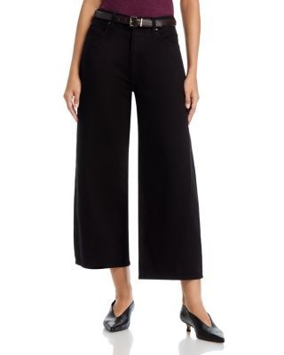 Frame The Bow Crop Wide Leg Jeans in Black