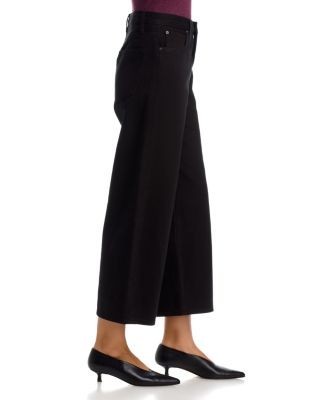 Frame The Bow Crop Wide Leg Jeans in Black
