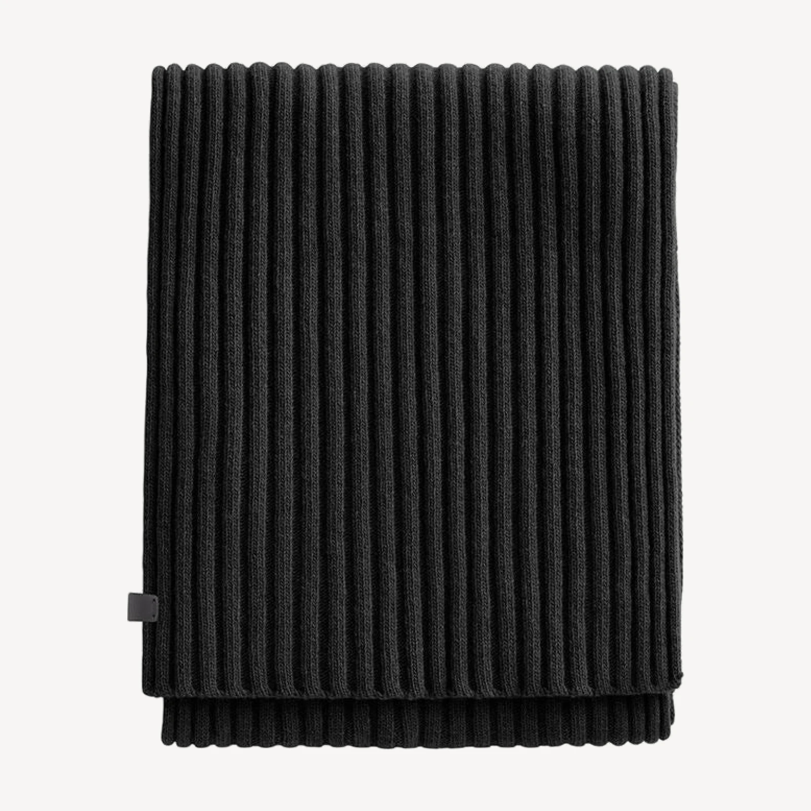 Mens Wool Cashmere Ribbed Scarf