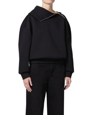 Agolde The Coyle Zip Shoulder Neoprene Sweatshirt