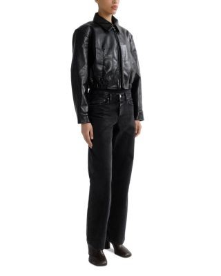 Agolde Low Rise Loose Straight Jeans in Vanta
