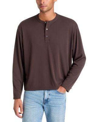 Frame Cotton Crewneck Henley Shirt