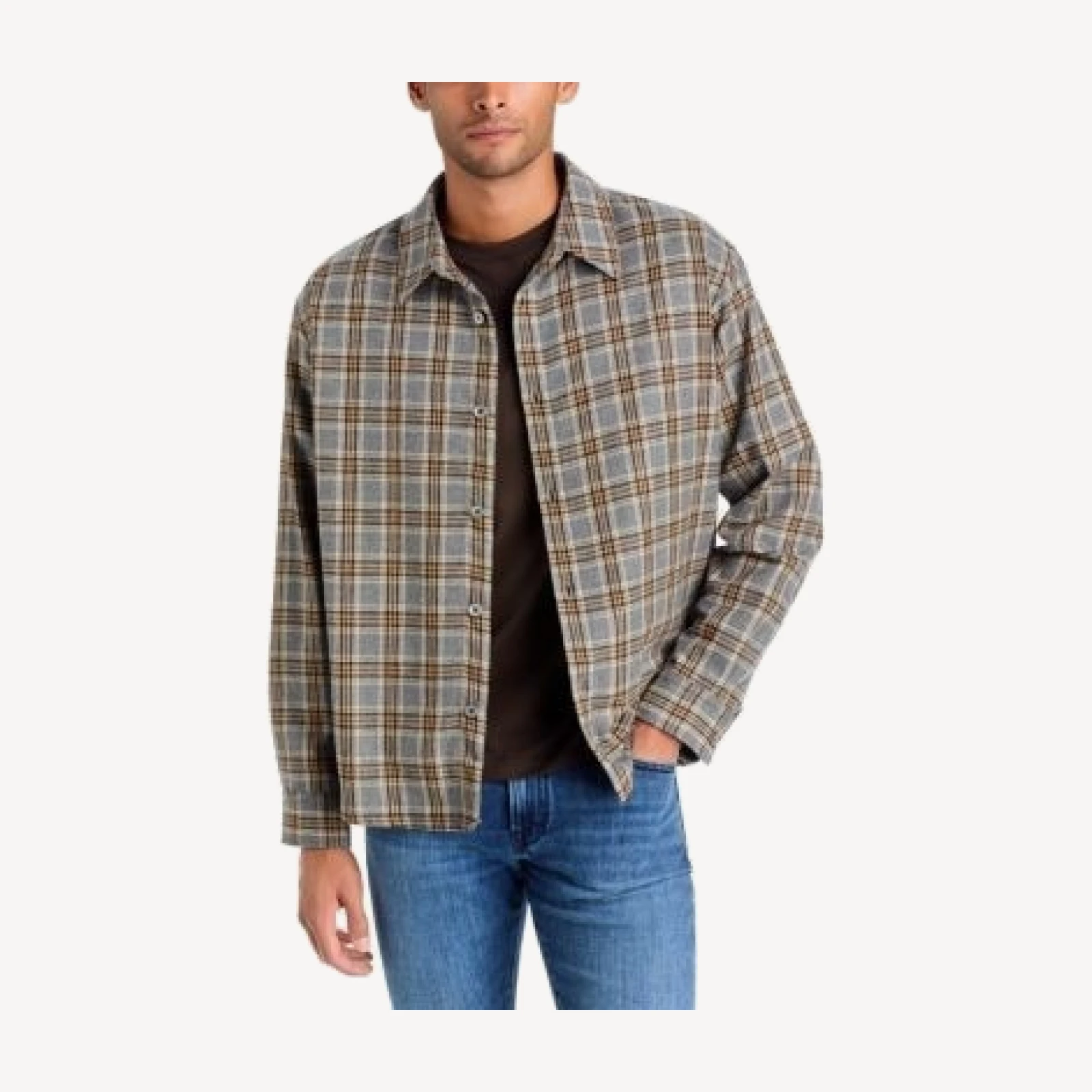 Frame Plaid Zip Overshirt Jacket