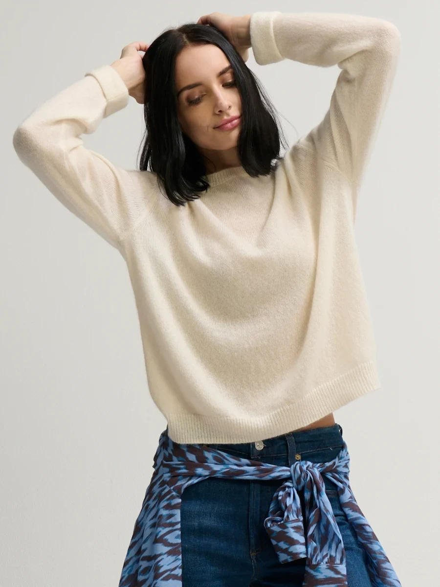 RELAXED ROLL SLEEVE PULLOVER
