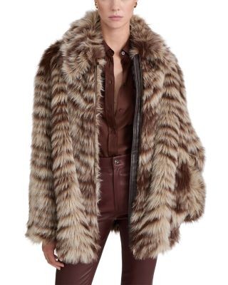 Frame The Alpine Chevron Faux Fur Coat