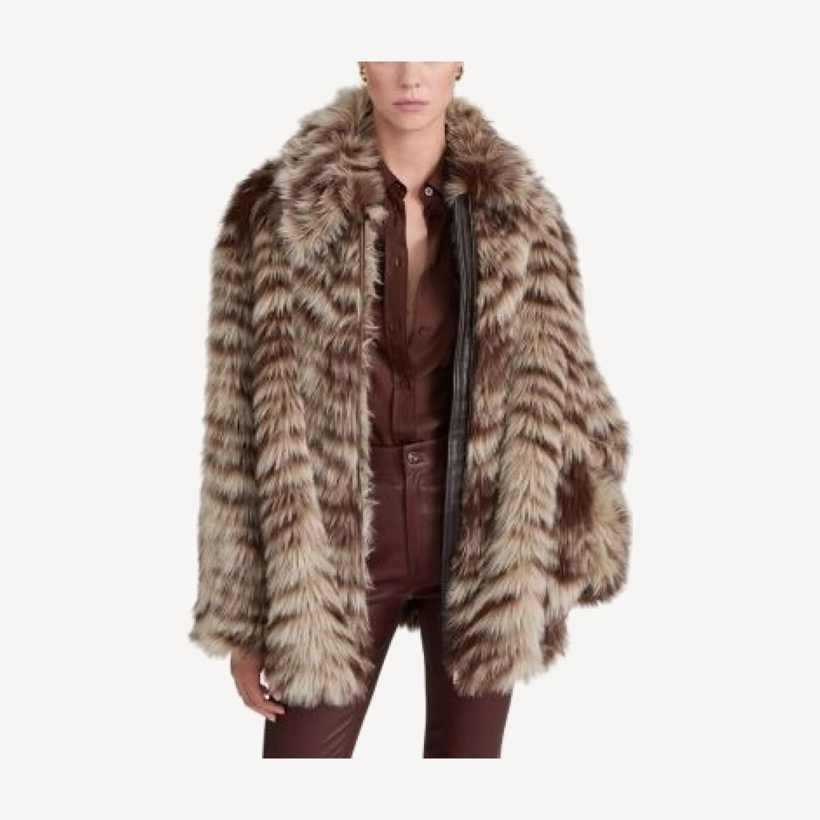 Frame The Alpine Chevron Faux Fur Coat