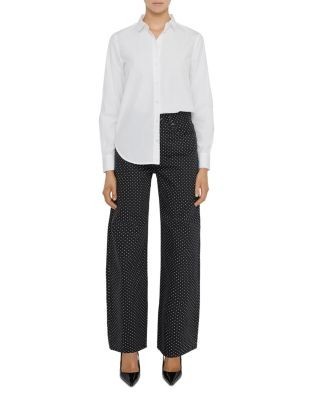 Frame The Bow High Rise Jeans in Black Polka Dot