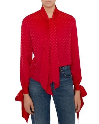 Frame The Nouvelle Polka Dot Silk Blouse