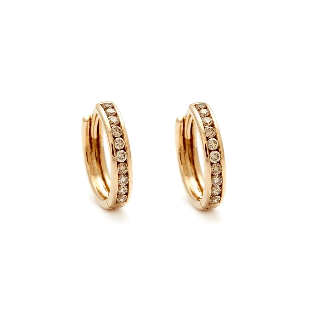 Licol Hoop (SINGLE) - Yellow Gold & Champagne Diamonds