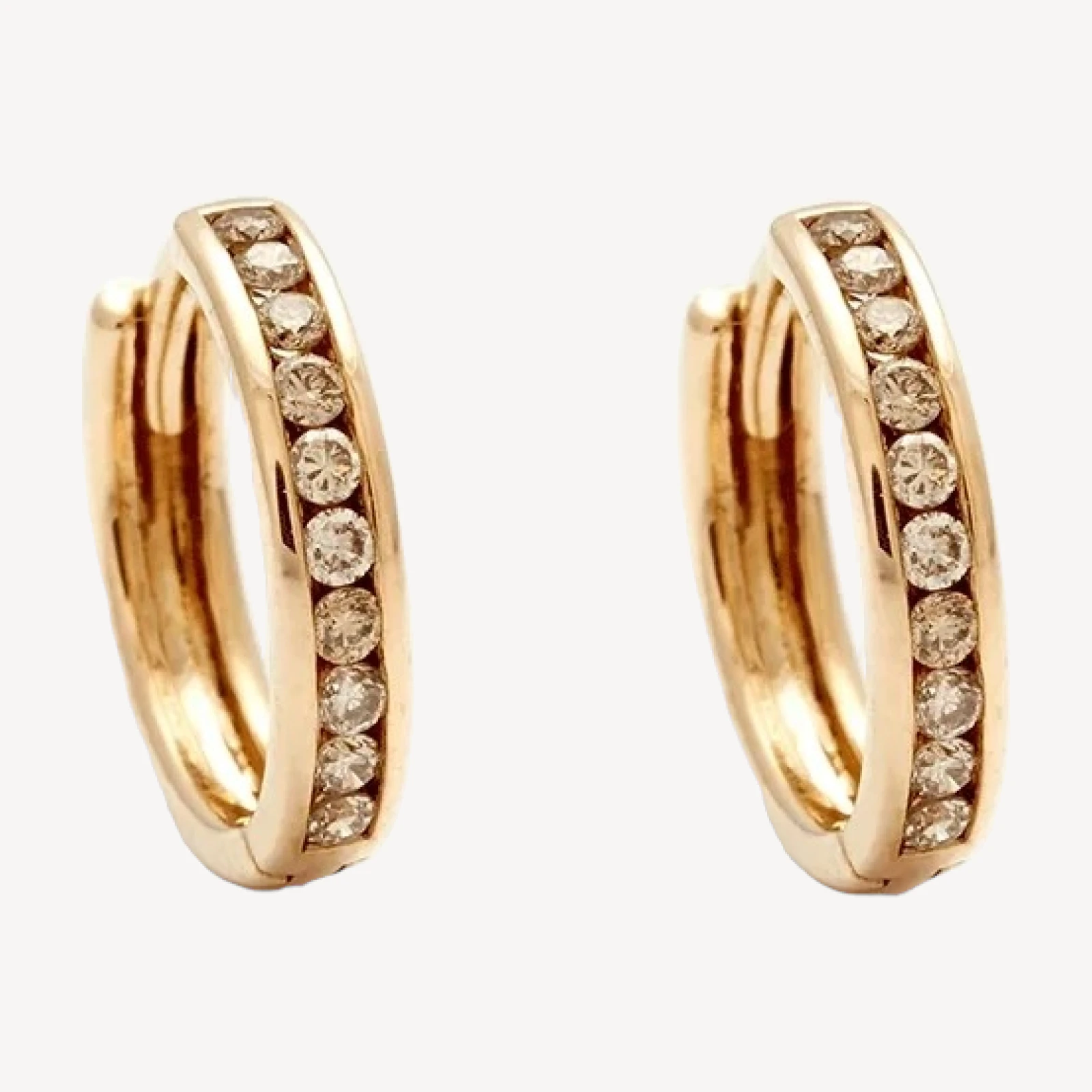 Licol Hoop (SINGLE) - Yellow Gold & Champagne Diamonds