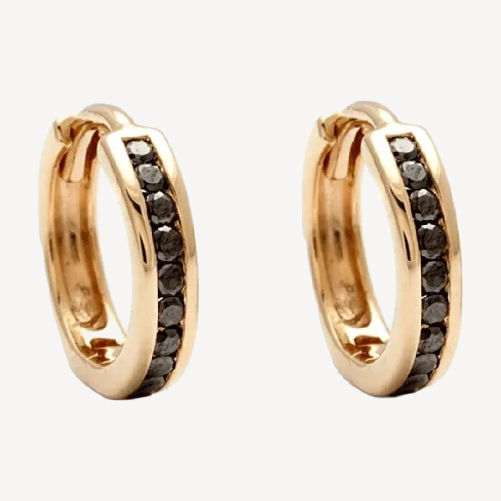 Licol Hoop (SINGLE) - Yellow Gold & Black Diamonds