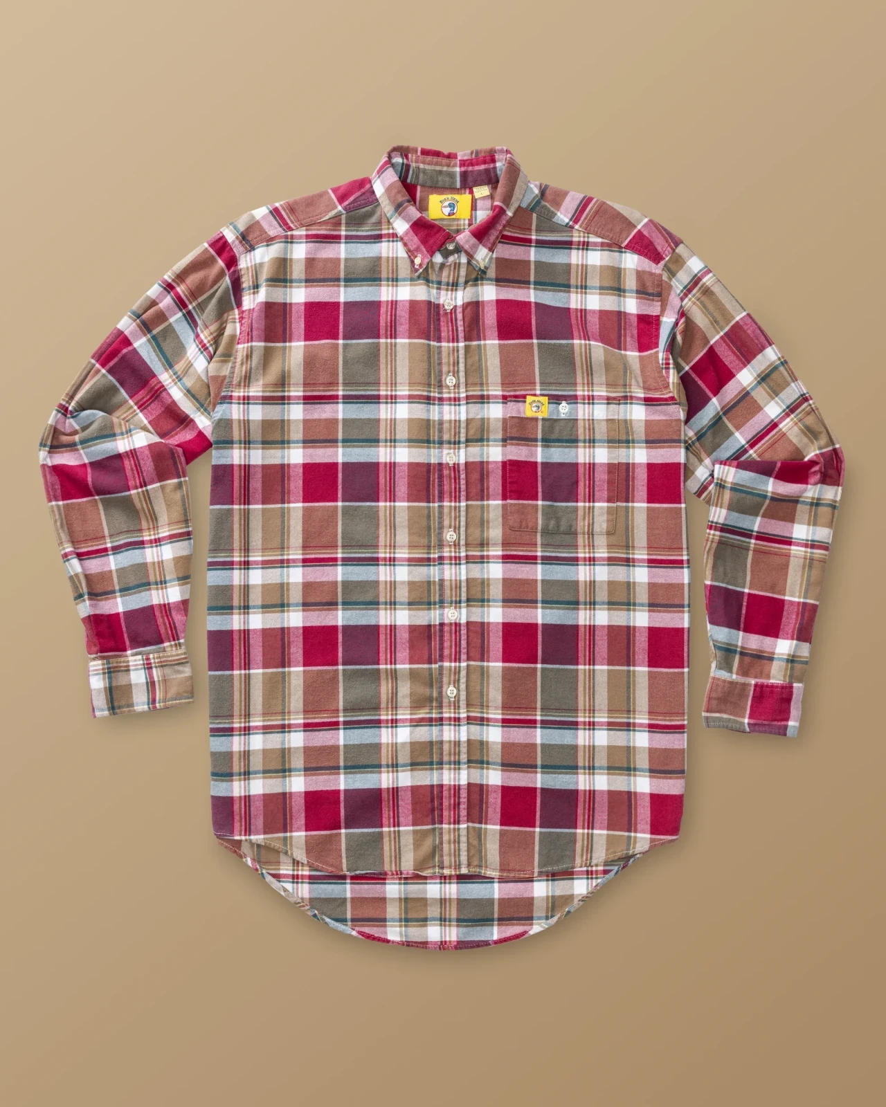 Plaid Brushed Cotton Sport Shirt L - Duck Head Vintage