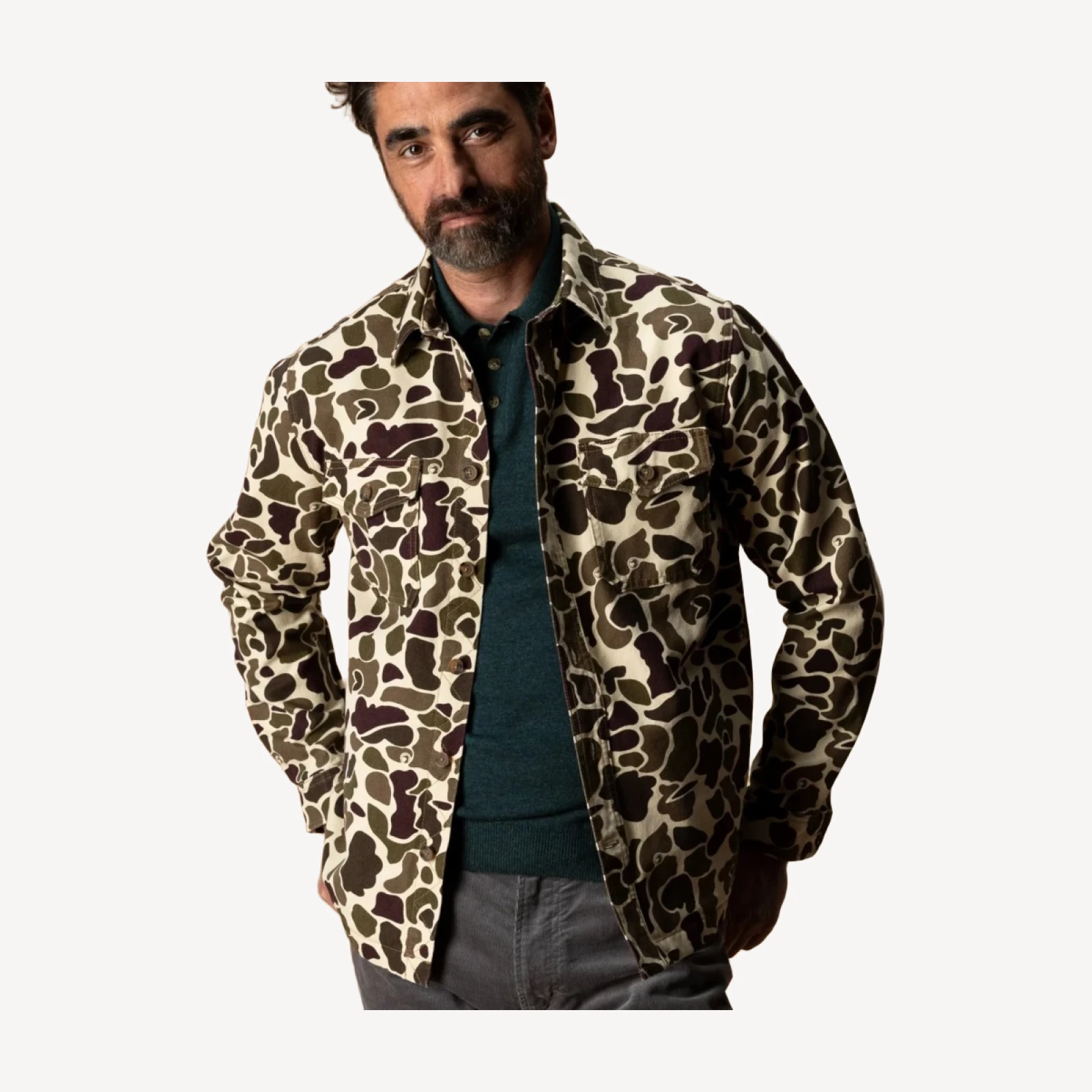 Vintage Camo Duck Canvas Jacket - Sandrift Khaki Camo