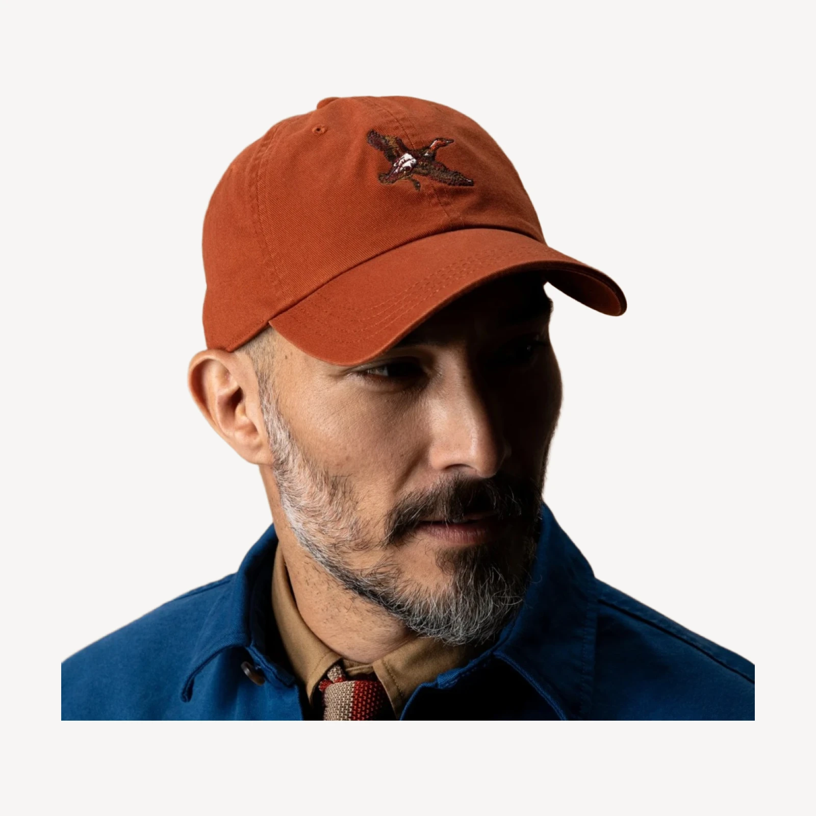 Vintage Motif Cotton Twill Hat - Red Earth