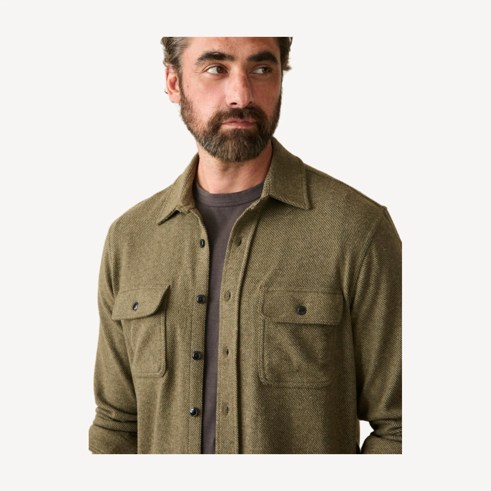 Legend Sweater Shirt - Olive Melange Twill