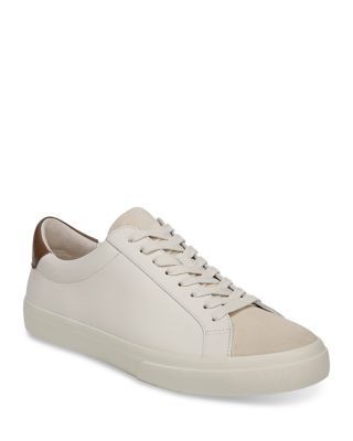 Vince Men's Fulton Pebble White Derby White Leather Sneaker