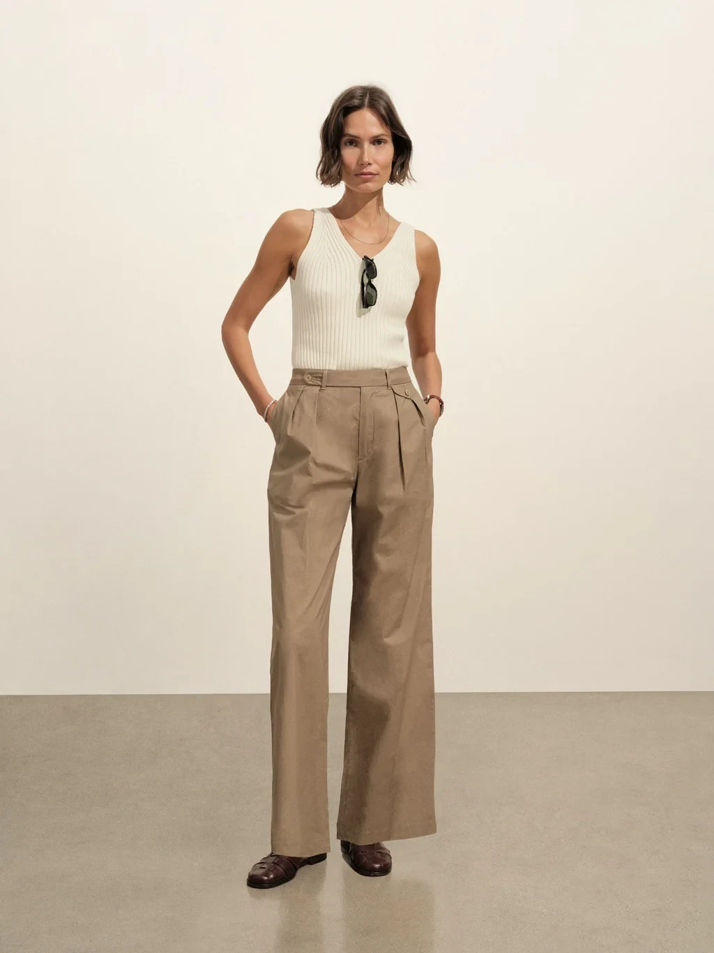 Paperweight Poplin Pleated Trouser