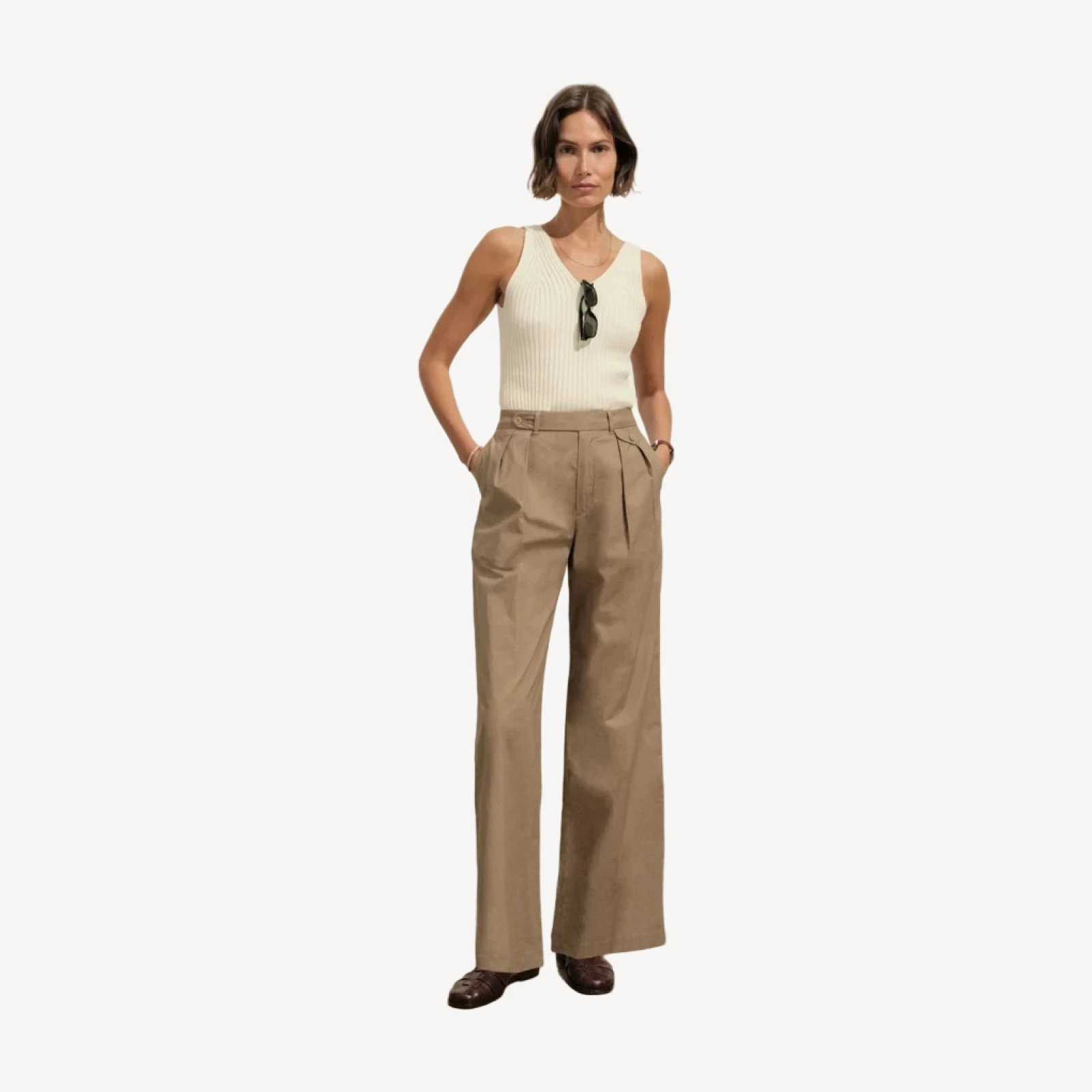 Paperweight Poplin Pleated Trouser