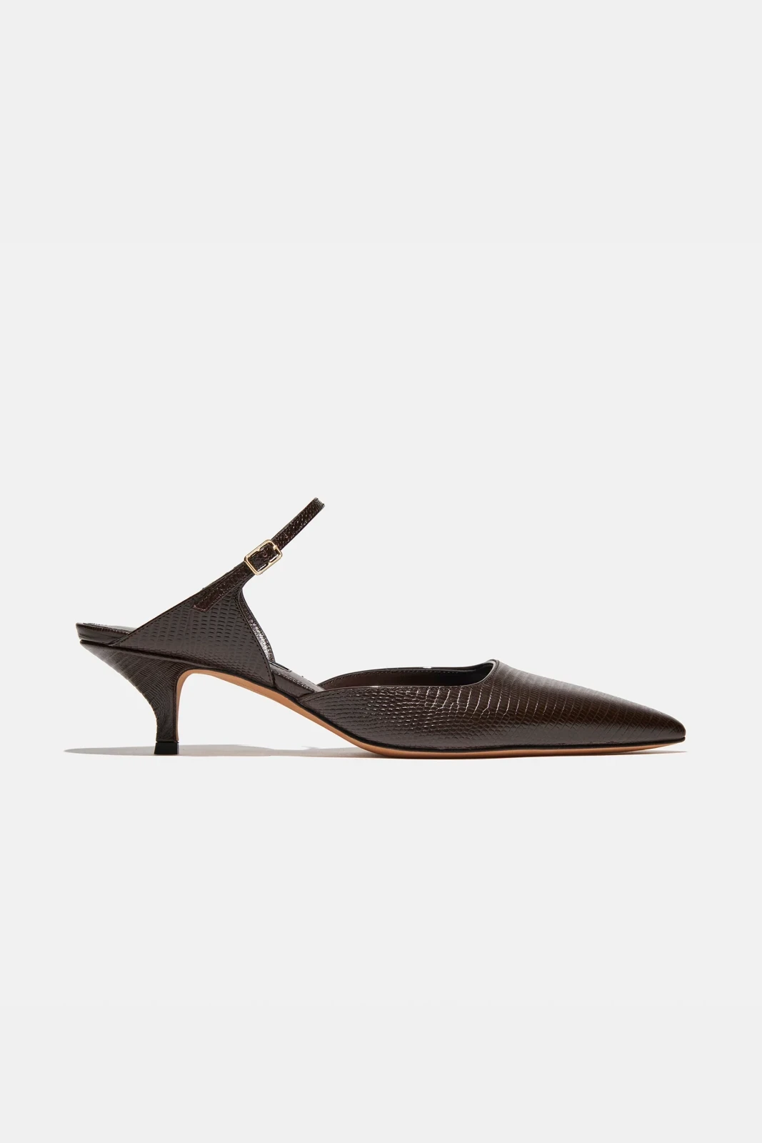Isabel in Espresso Embossed Lizard