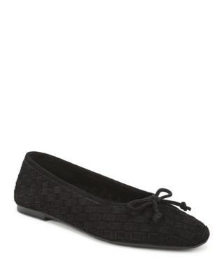Sam Edelman Women's Ruthie Suede Bow Woven Ballet Flats