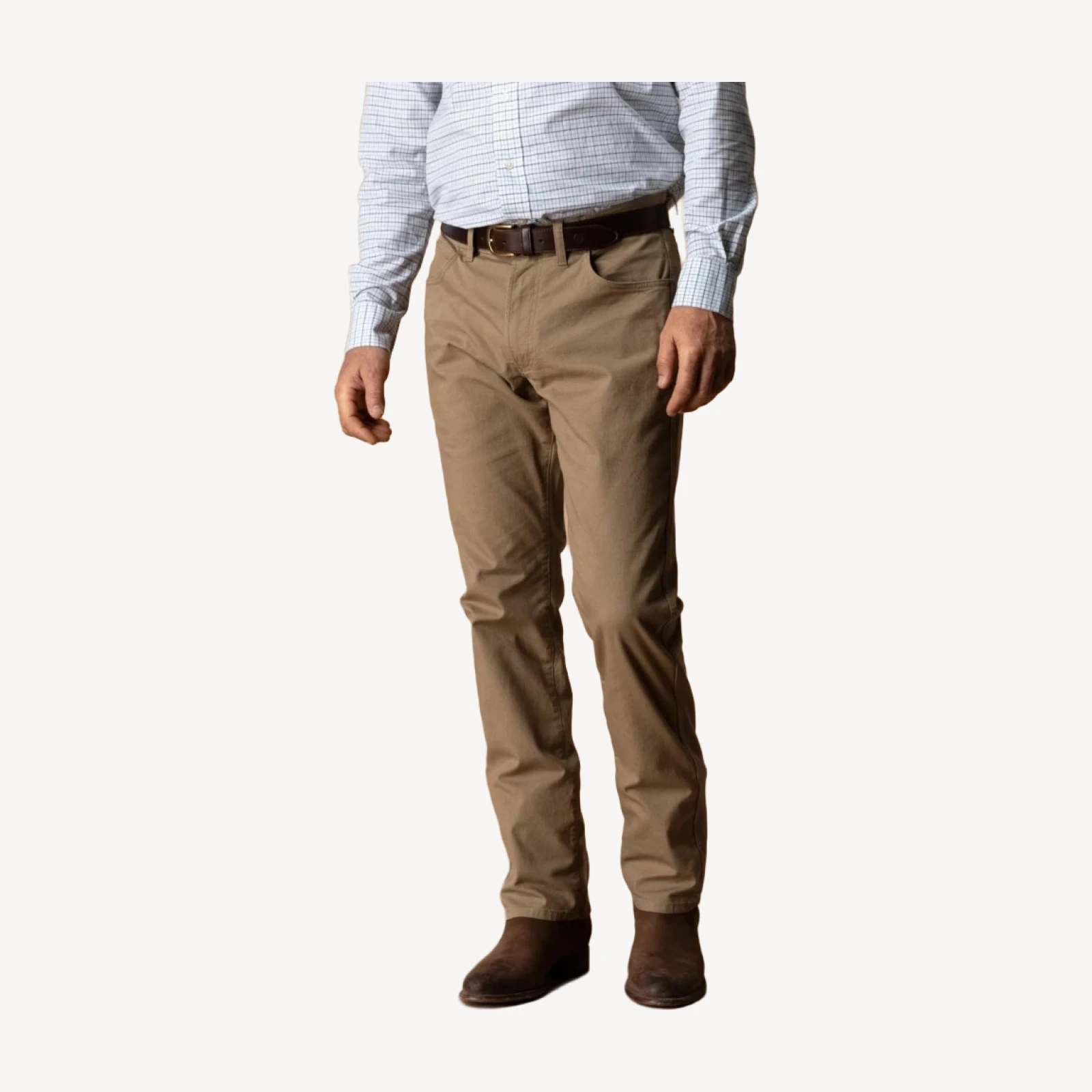 Classic Fit Pinpoint Canvas Five-Pocket - Claystone