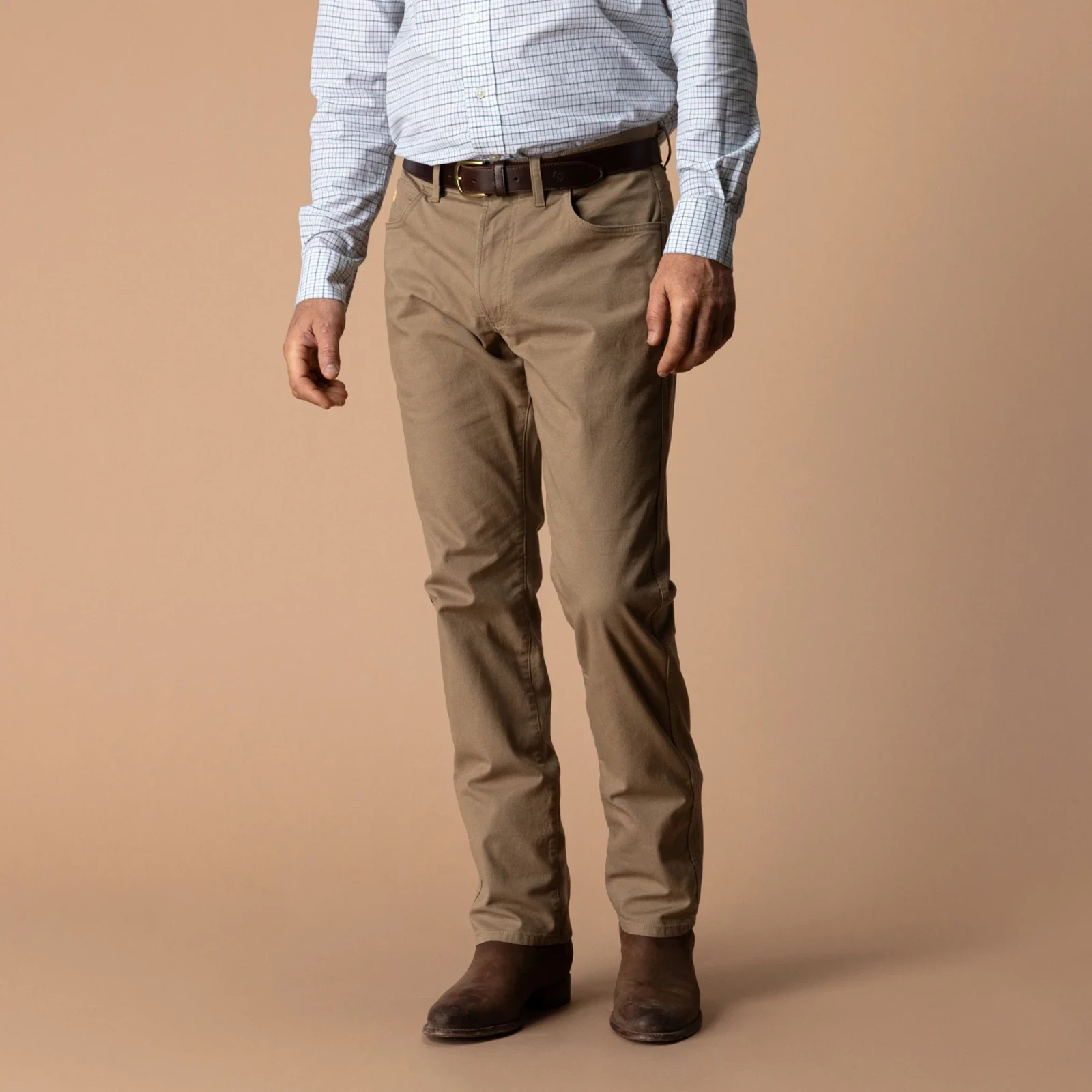 Classic Fit Pinpoint Canvas Five-Pocket - Claystone