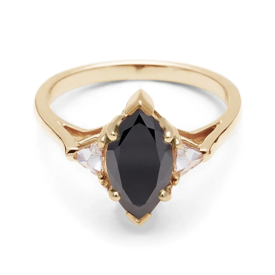 Marquise Bea Ring - 14k Gold & Black Diamond (1.25ct)