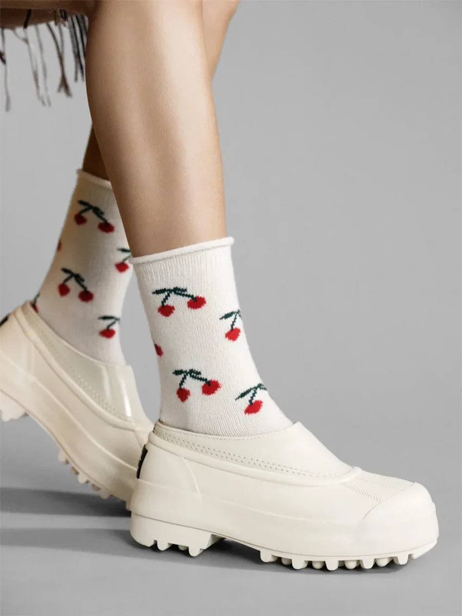 CHERRY BOMB CASHMERE CREW SOCK