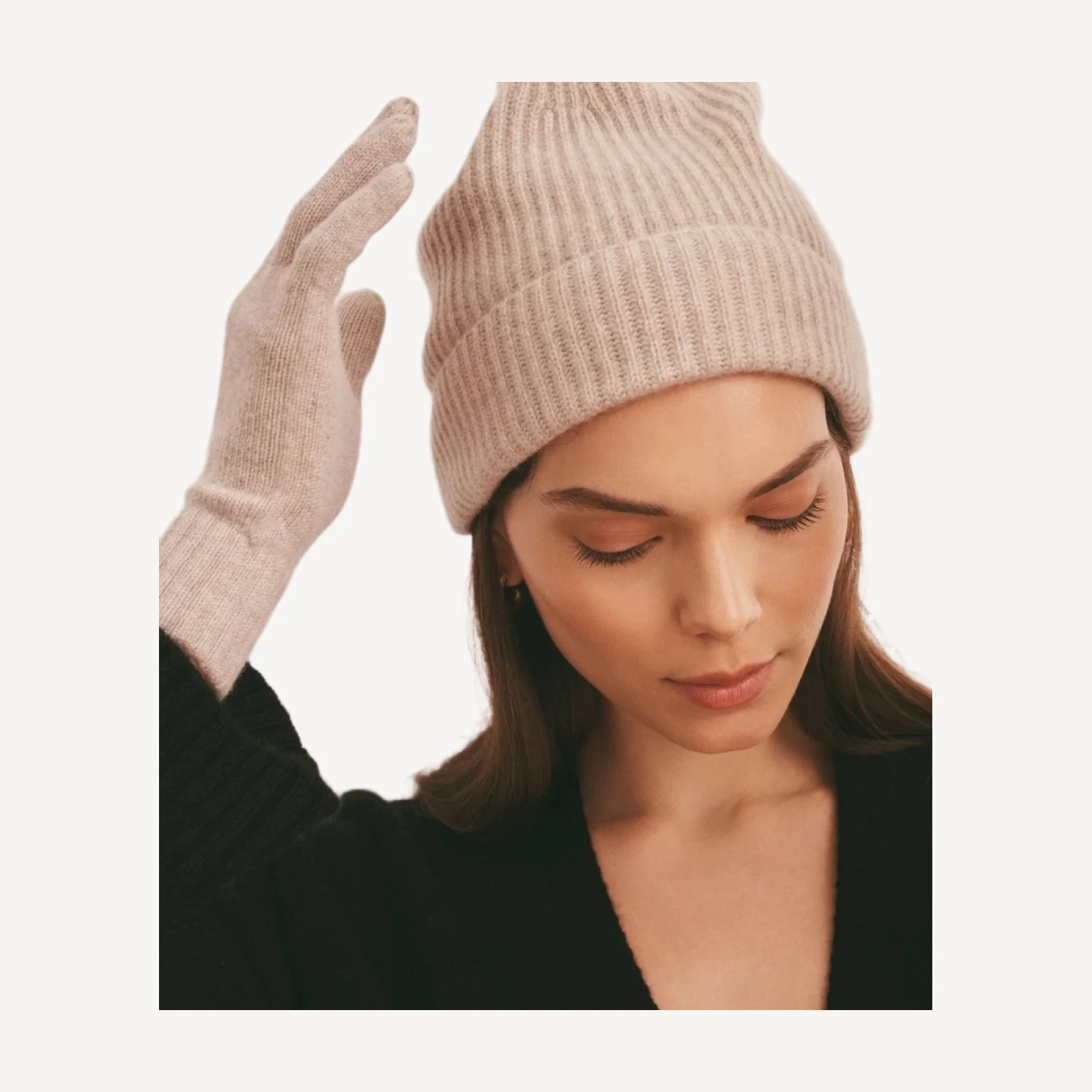 Signature Cashmere Ribbed Beanie