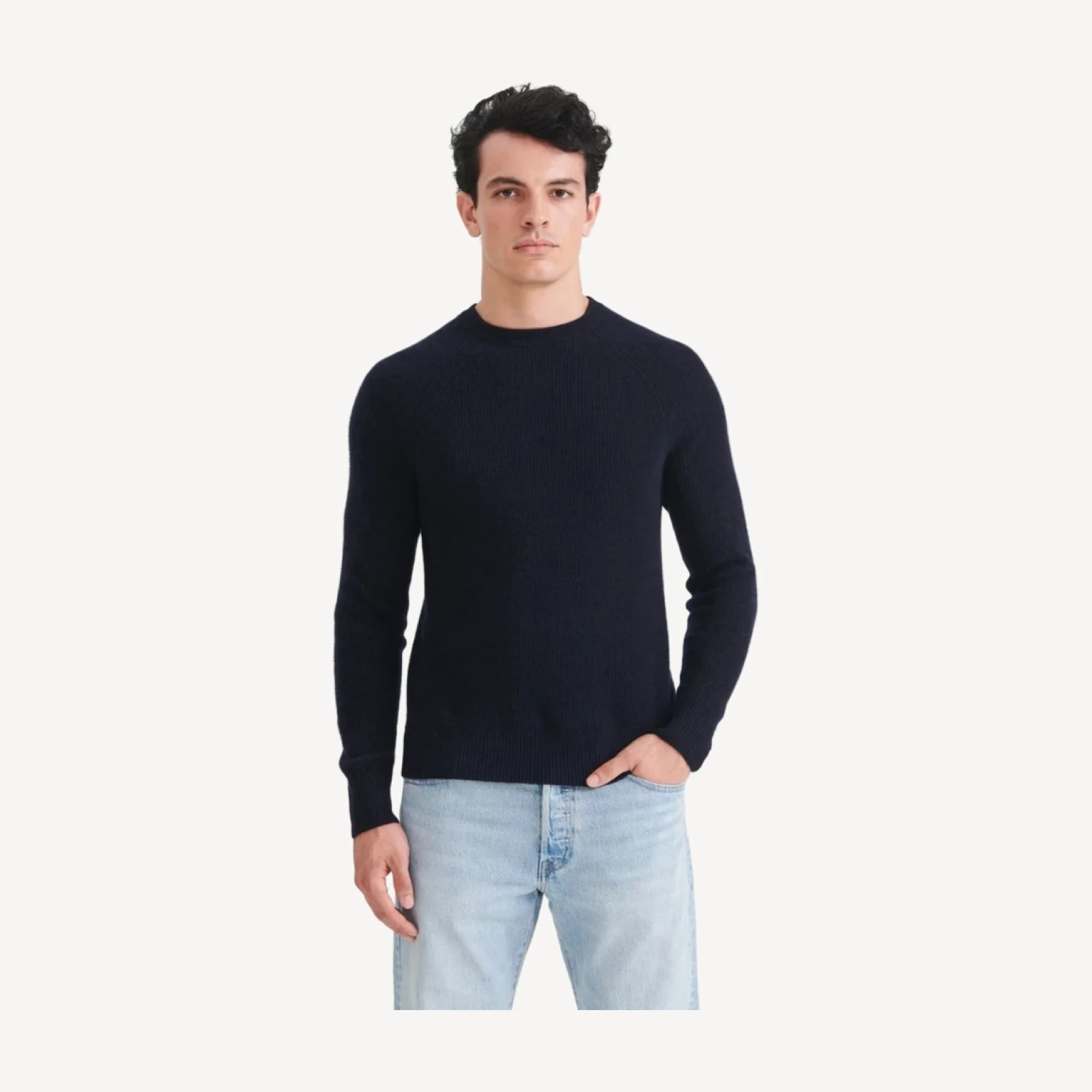 Cashmere Waffle Crewneck Sweater