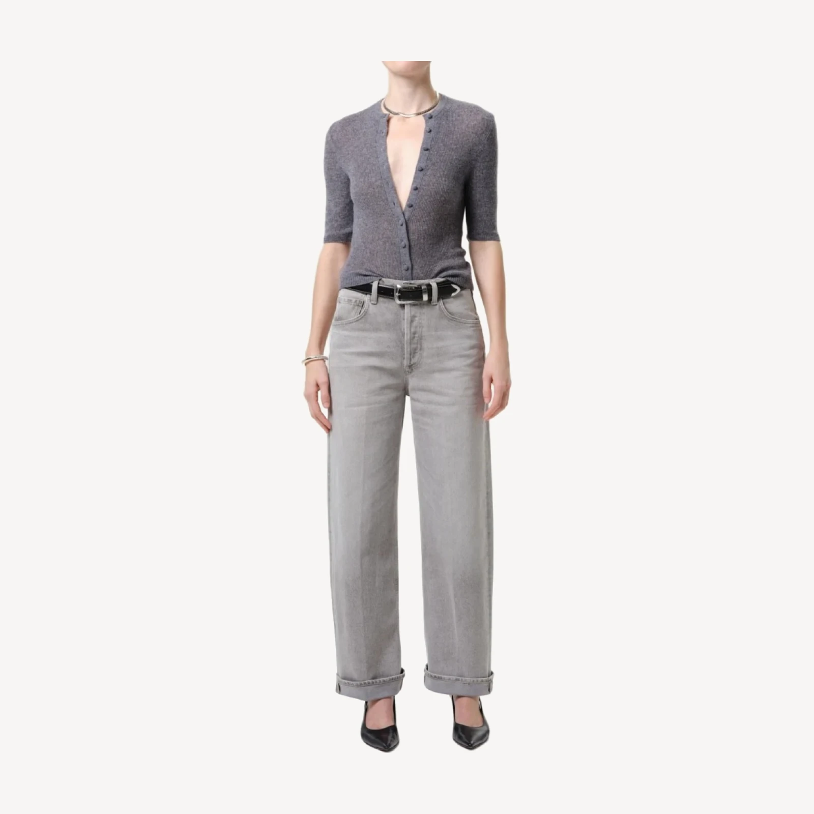 Ayla Baggy in Quartz Grey
