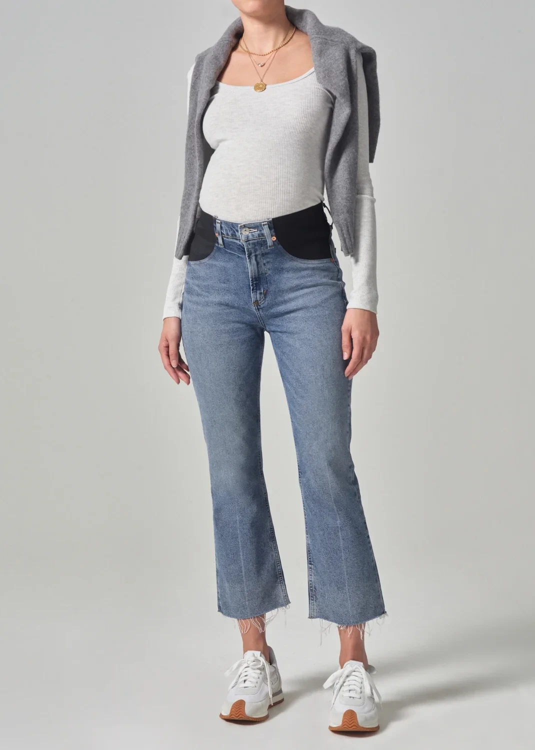 Maternity Isola Mid Rise Cropped Boot in Ascent