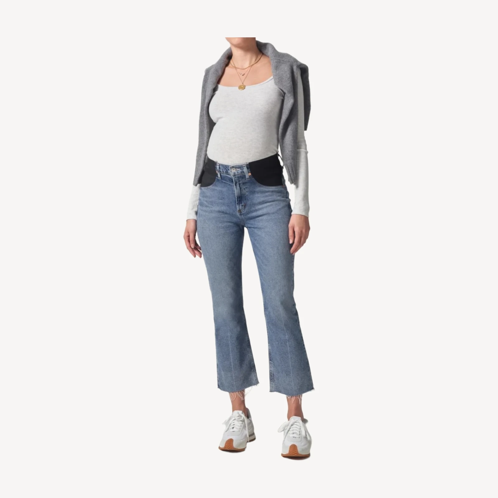 Maternity Isola Mid Rise Cropped Boot in Ascent
