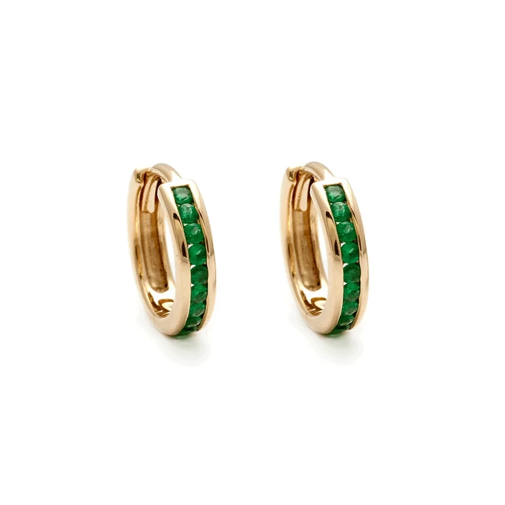 Licol Hoop (SINGLE) - Yellow Gold & Emeralds