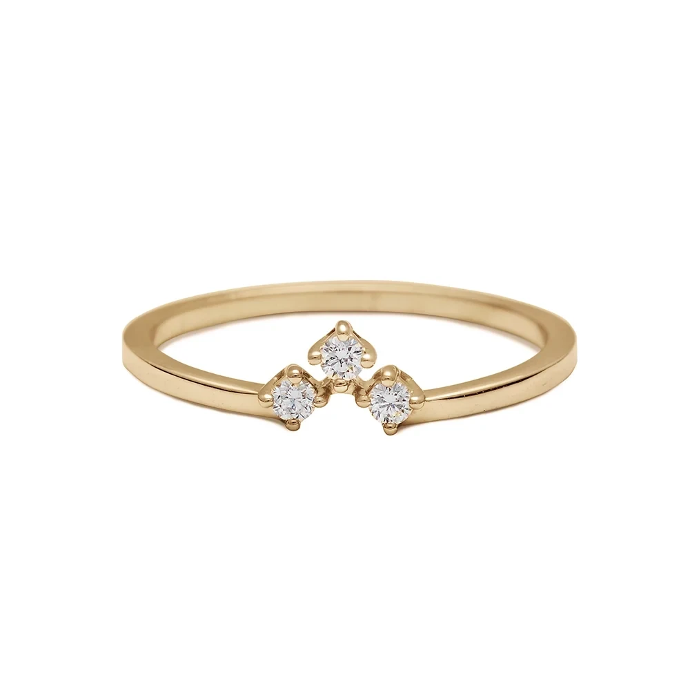 Bea Arrow Band - 14k Gold & White Diamonds