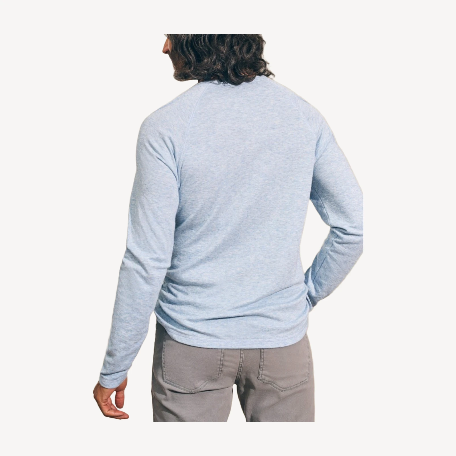 Cloud Long-Sleeve Henley - Light Blue Heather
