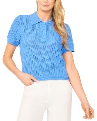 Ted Baker Lilac Short Sleeve Texture Pointelle Polo
