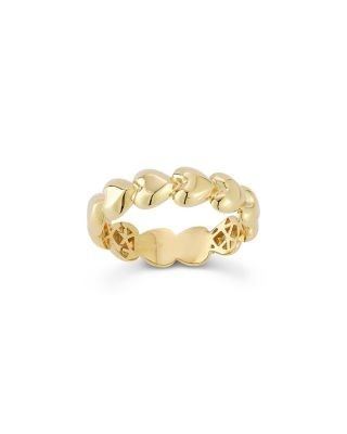 Bloomingdale's Fine Collection Puff Heart Polished Band in 14K Yellow Gold