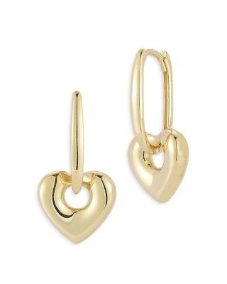 Bloomingdale's Fine Collection Puffed Heart Drop Earrings in 14K Yellow Gold