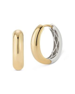 Alberto Amati 14K White & Yellow Gold Polished Small Hoop Earrings
