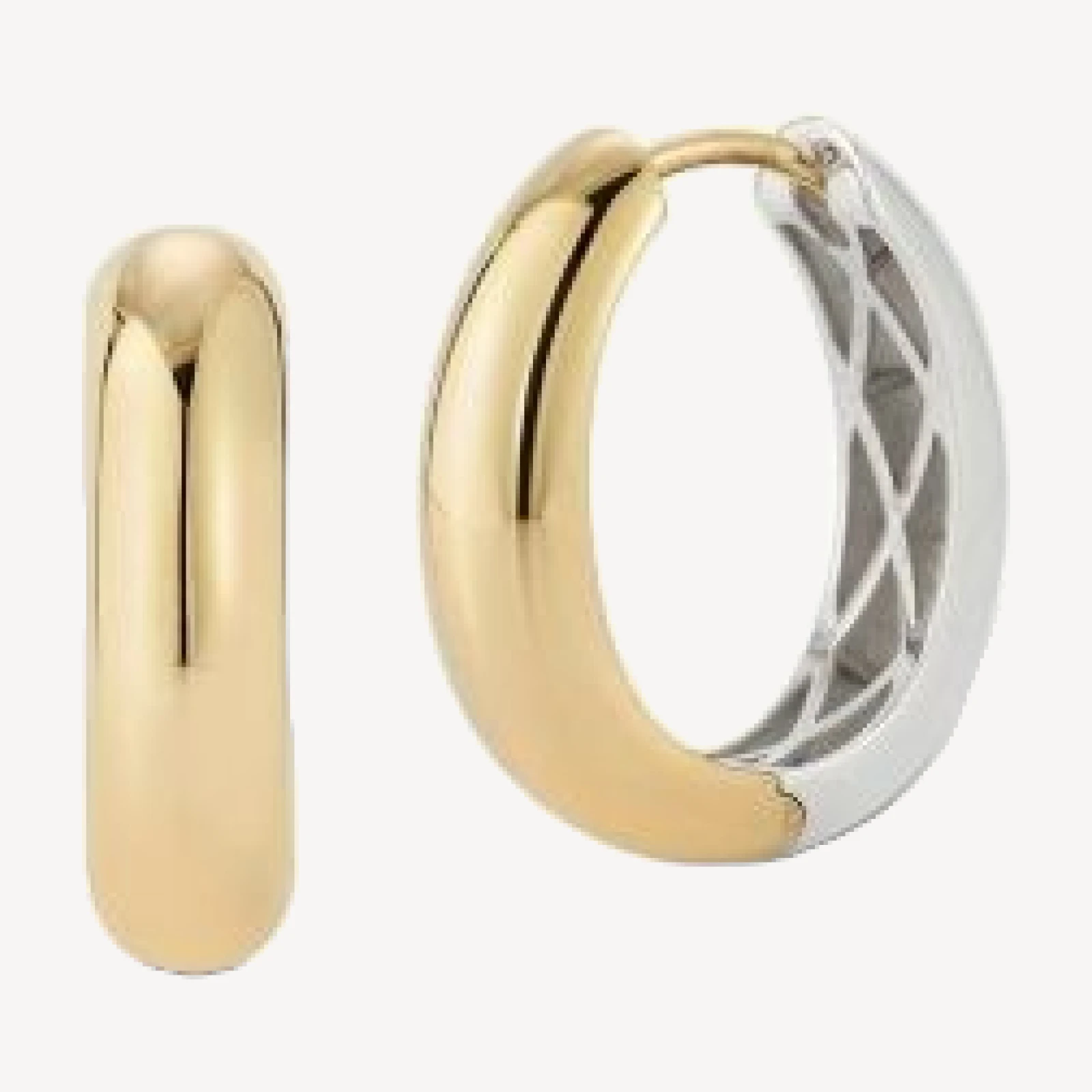 Alberto Amati 14K White & Yellow Gold Polished Small Hoop Earrings