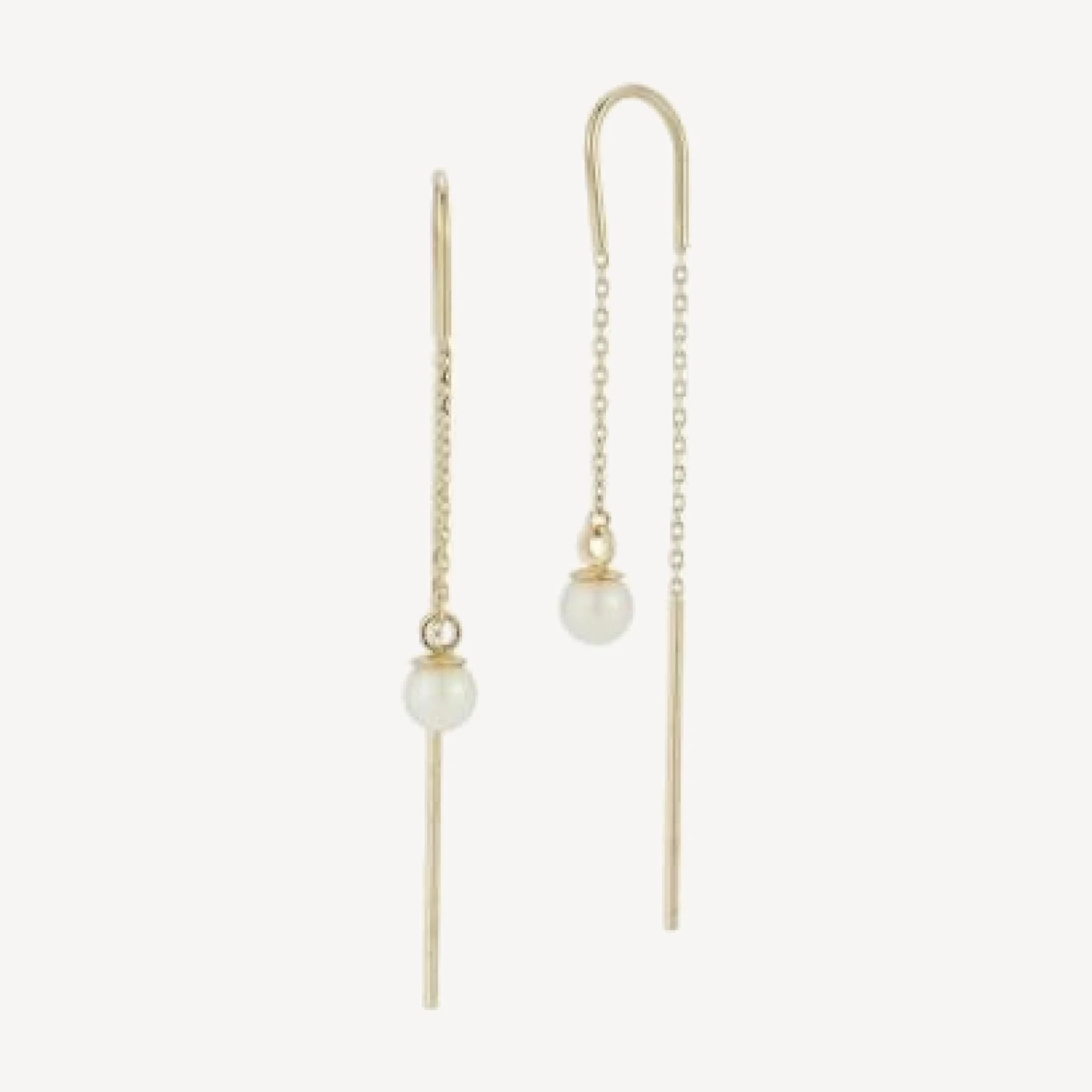 Bloomingdale's Fine Collection Cultured Pearl Threader Earrings in 14K Yellow Gold