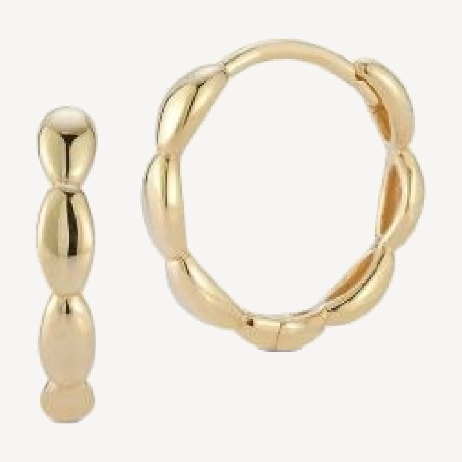 Bloomingdale's Fine Collection Polished Pebble Huggie Hoop Earrings in 14K Yellow Gold