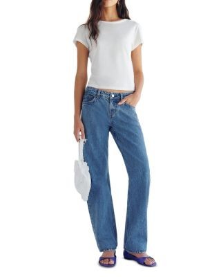Reformation Charlee Cotton Low Rise Straight Leg Jeans in Shore