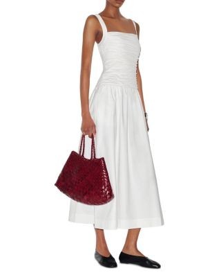 Reformation Nesta Cotton-Blend Square Neck Dress