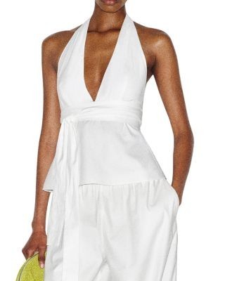 Reformation Naive Cotton Stretch Halter Top