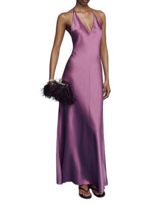 Reformation Lara V Neck Silk Dress