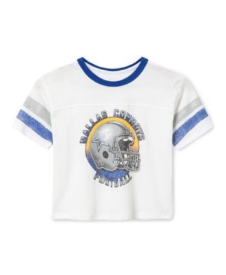 Junk Food Clothing Unisex Nfl Dallas Cowboys Striped Ringer Tee - Little Kid, Big Kid