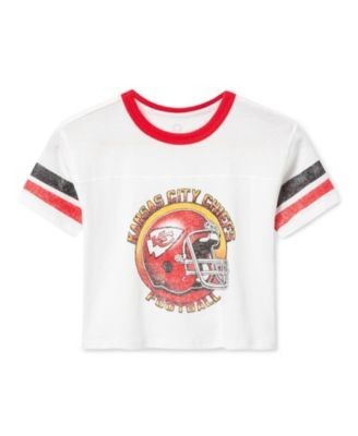 Junk Food Clothing Unisex Kids Kansas City Chiefs Striped Ringer Tee - Little Kid, Big Kid